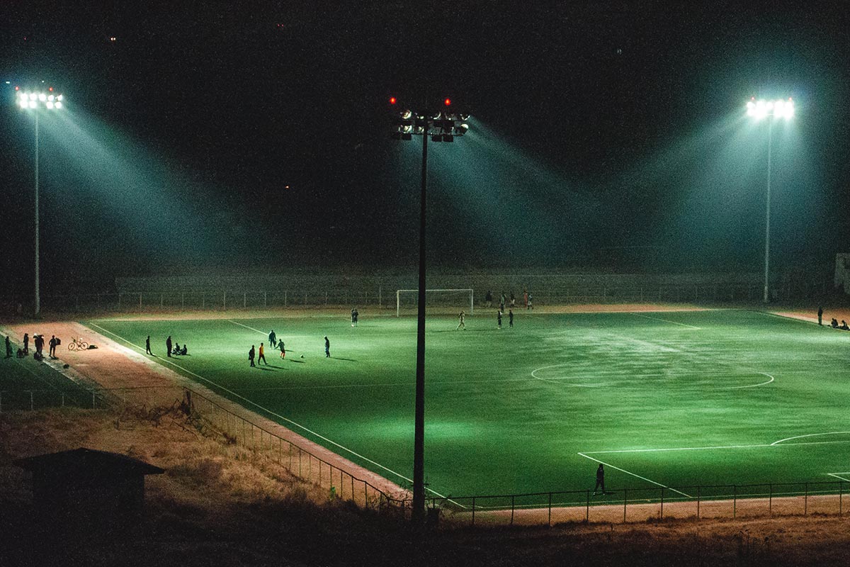 fotboll, belysning