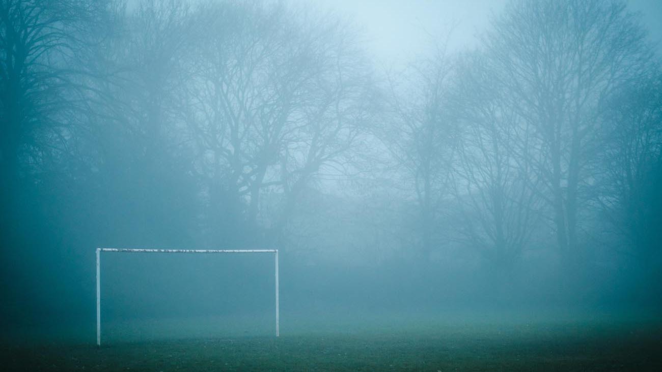 fotboll, dimma