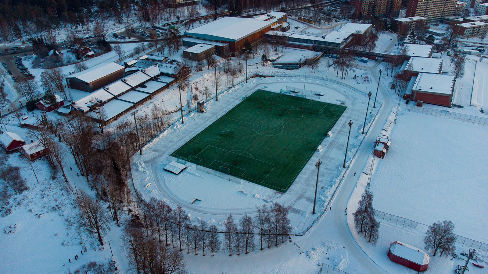 fotboll, vinter, snö