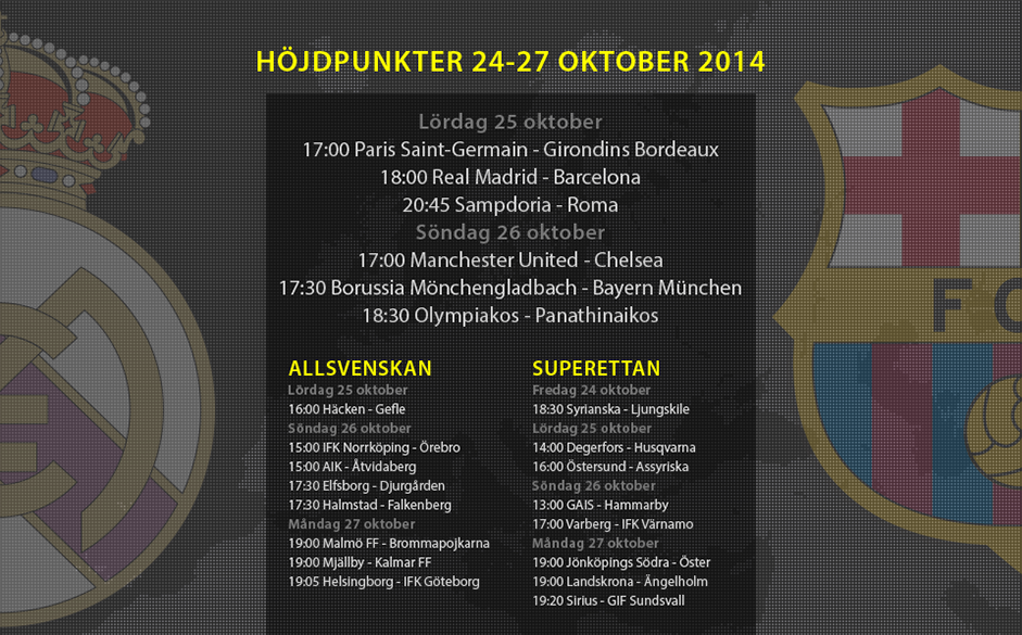 Fotboll 24-27 oktober 2014