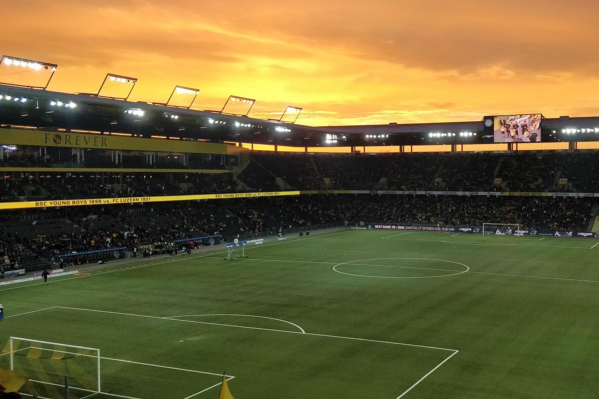 fotboll, solnedgång